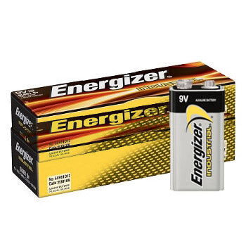Energizer industriel 9v boks med 12 stk