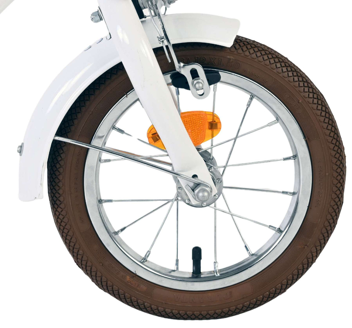 Volare blossom børnecykel - piger - 12 tommer - hvid - to håndbremser