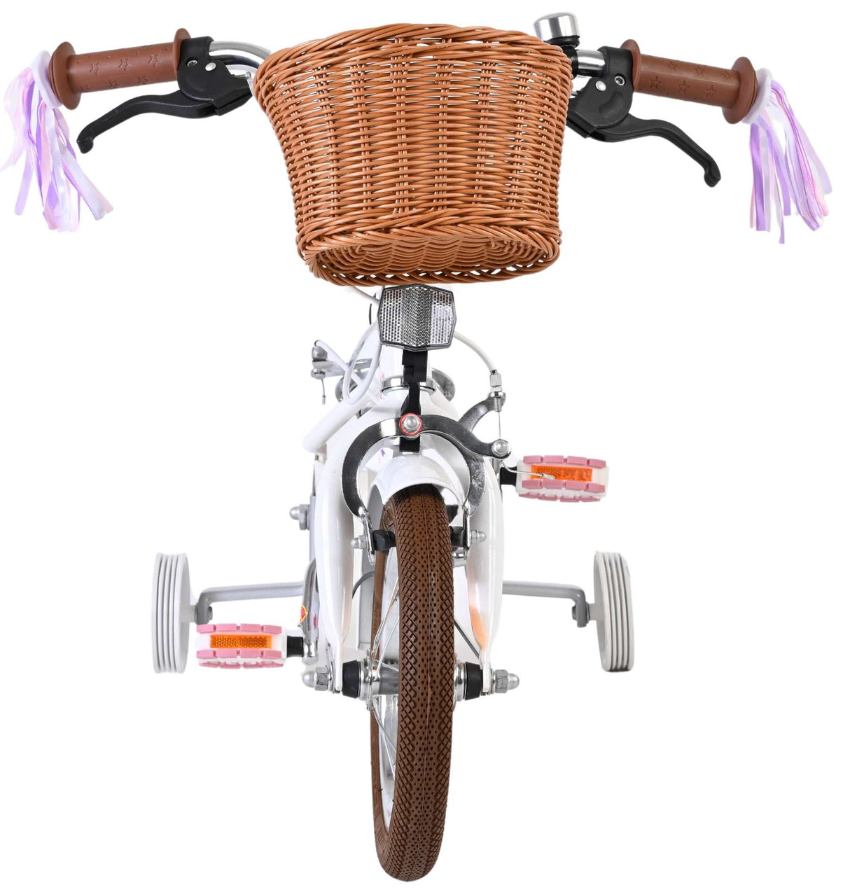 Volare blossom børnecykel - piger - 12 tommer - hvid - to håndbremser