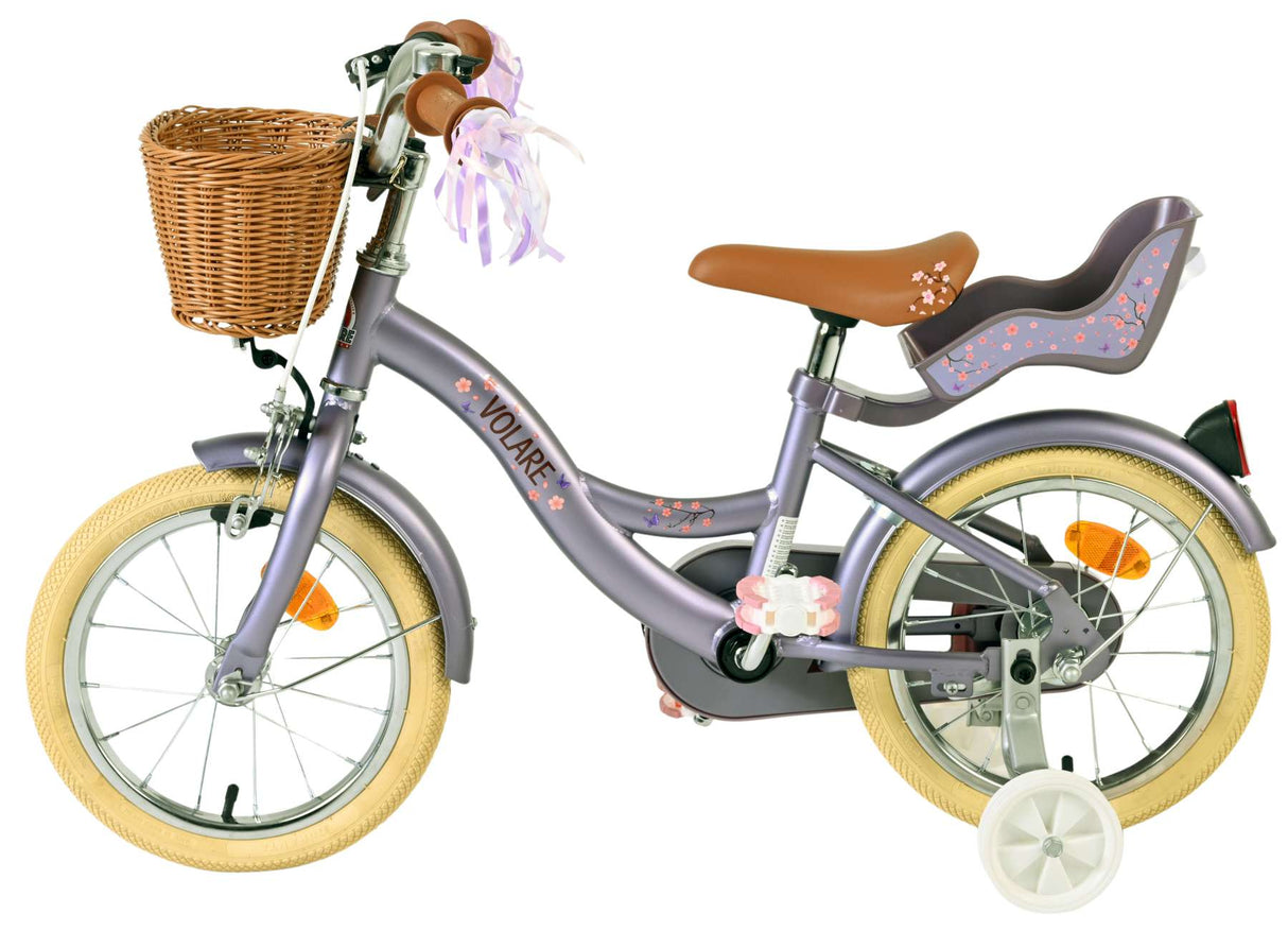 Volare blossom børnecykel - piger - 14 tommer - lilla