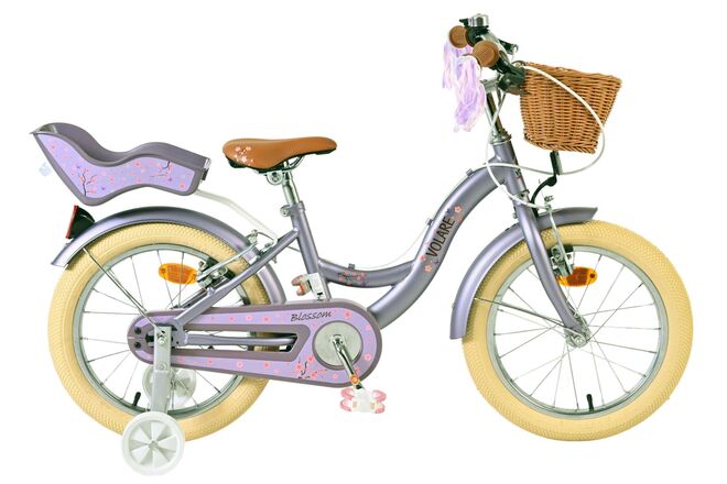 Volare blossom børnecykel - piger - 16 tommer - lilla - to håndbremser