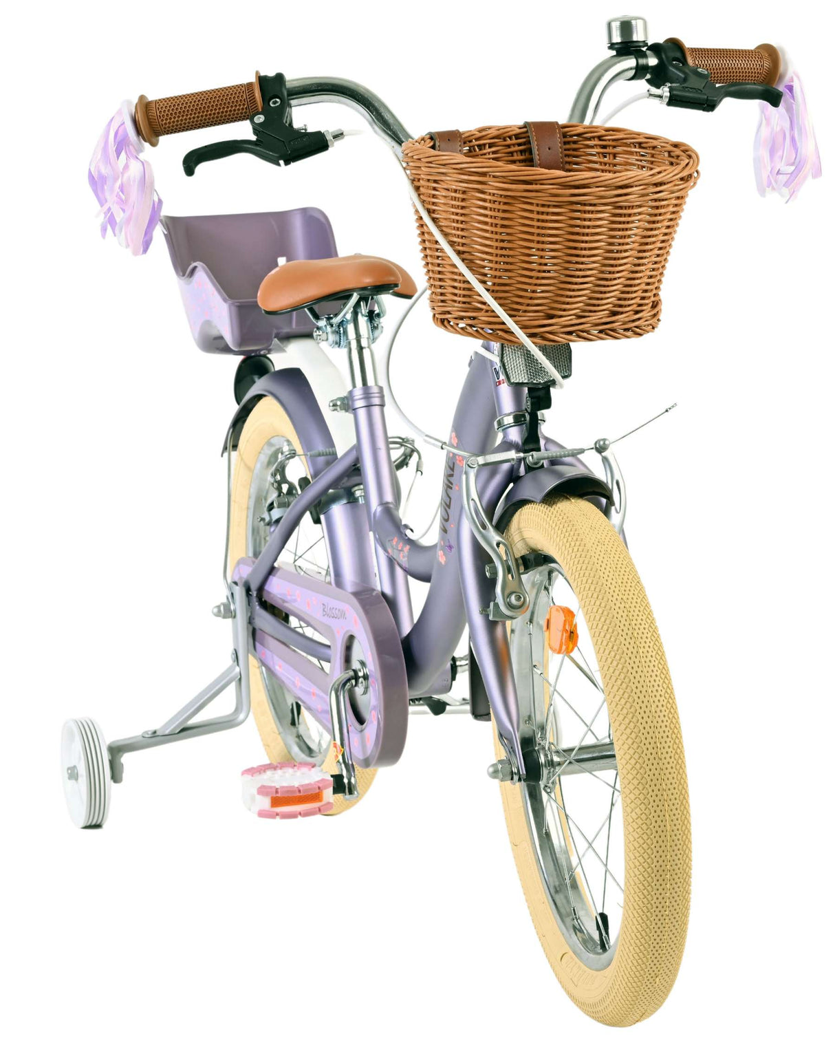 Volare blossom børnecykel - piger - 16 tommer - lilla - to håndbremser