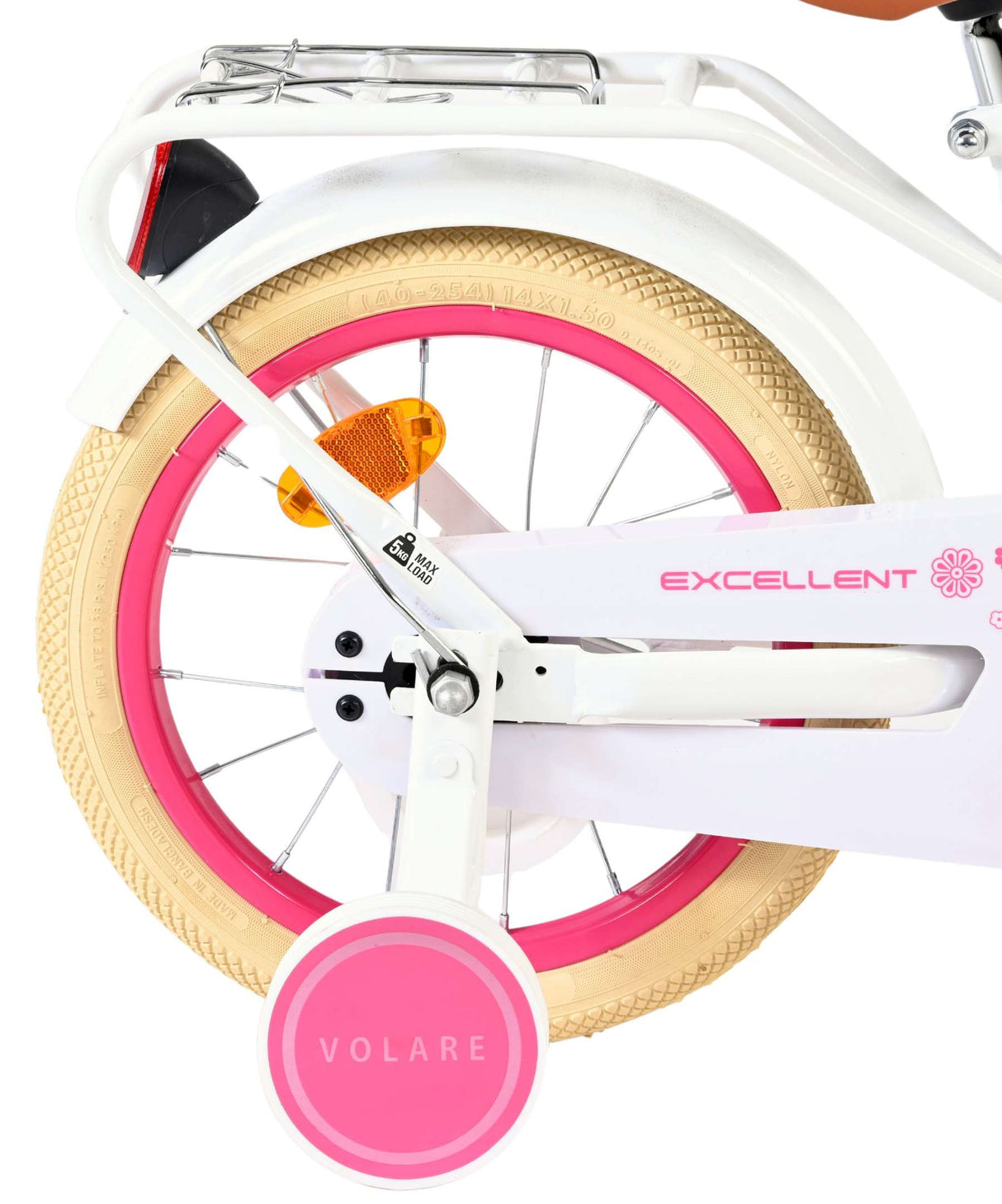 Volare fremragende børnecykel - piger - 14 tommer - hvid