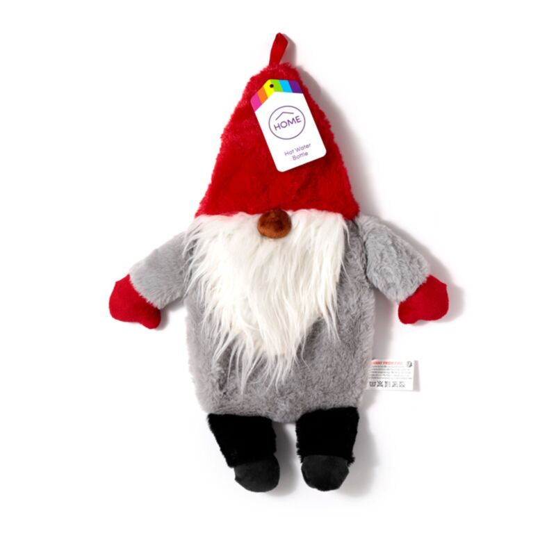 Gnome varmtvandsflaske med plysbetræk
