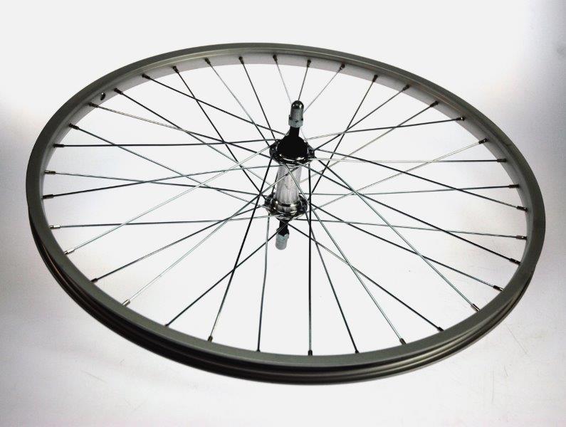 Bike fun kids forhjul 24x1,75 aluminium sølv blank