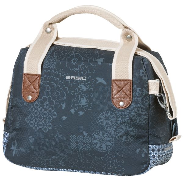 Basil Bohème City Bag- blå, elegant hånd-, skulder- og styretaske, vandafvisende, 8 liter indhold