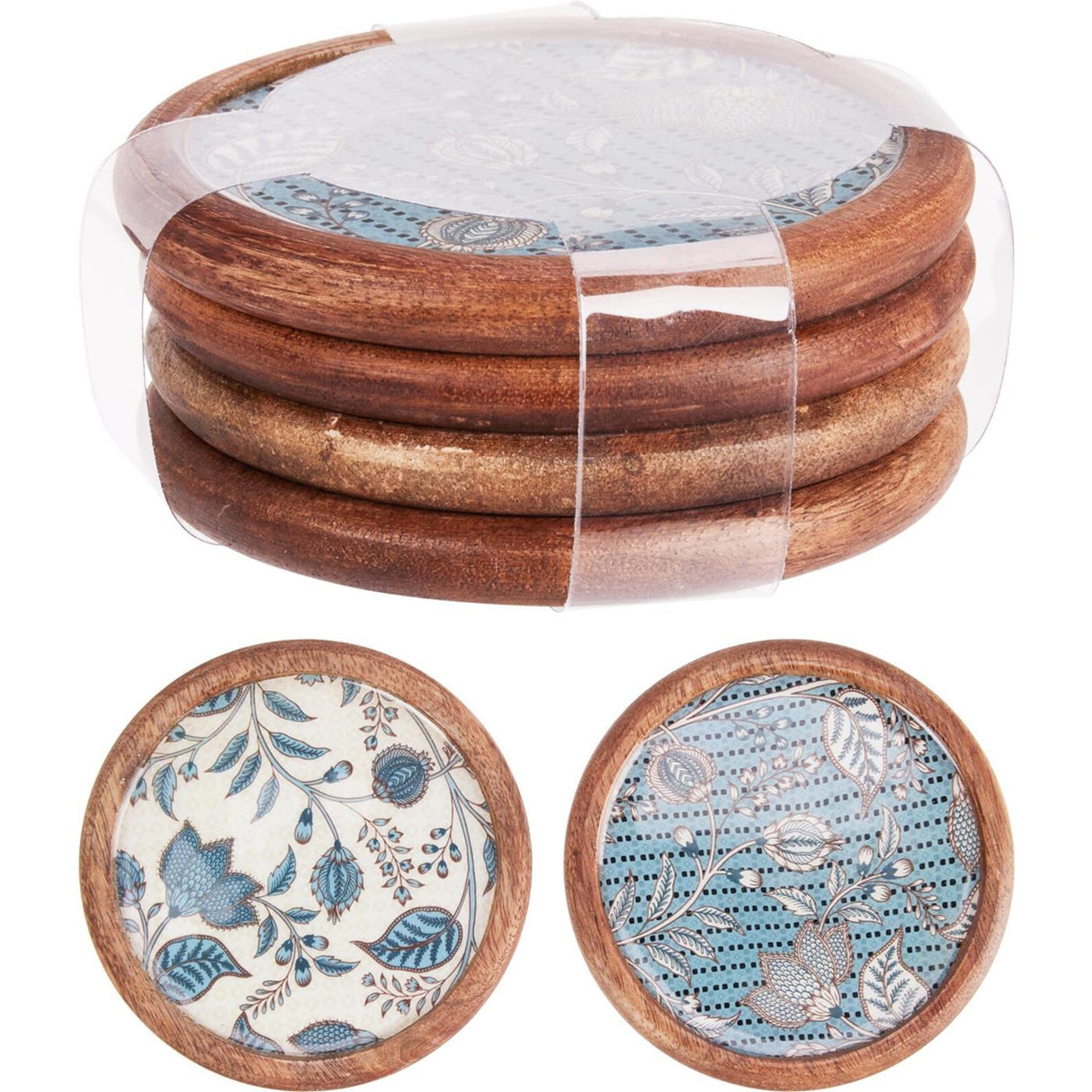 Home styling onderzetter set a 4 stuks ã˜10cm 2 assorti