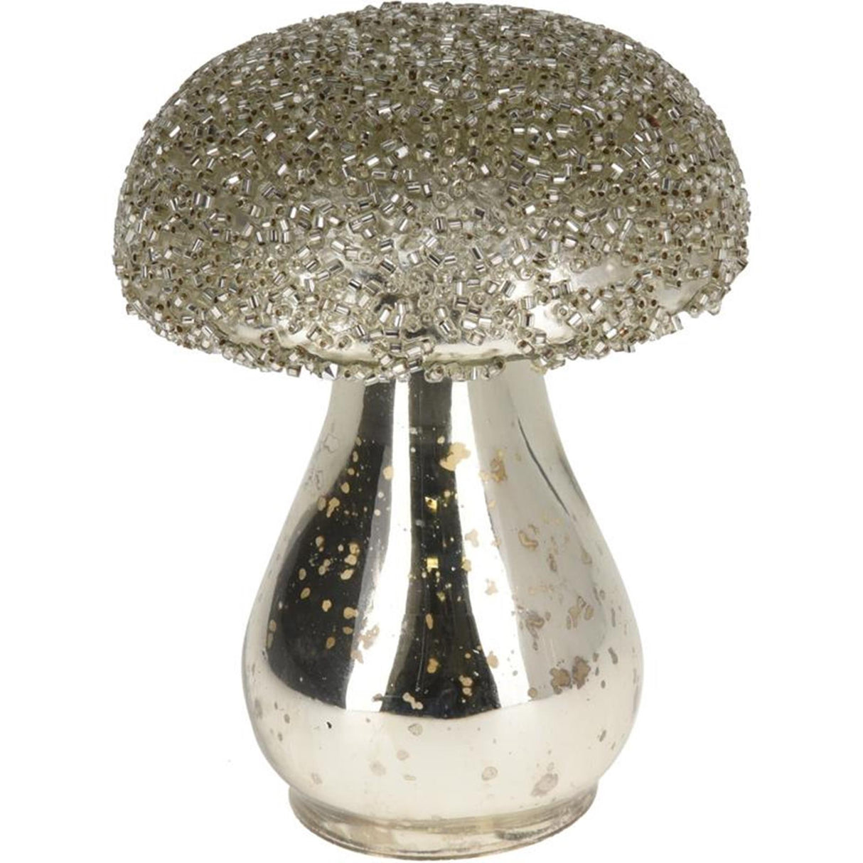 Home styling paddenstoel glas 8x10cm zilver