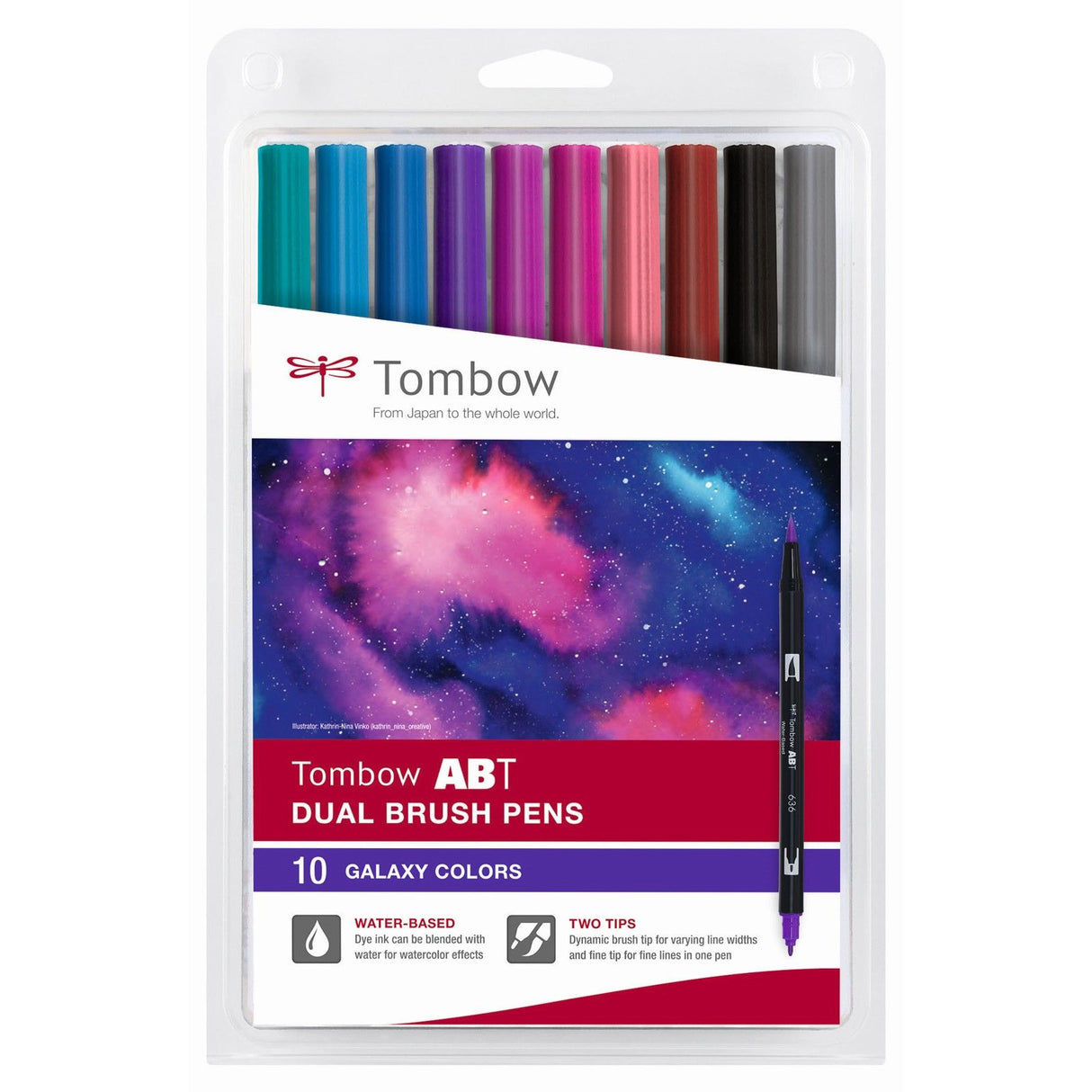 Tombow • penselpen abt dobbelt penselpen 10x galaksefarver