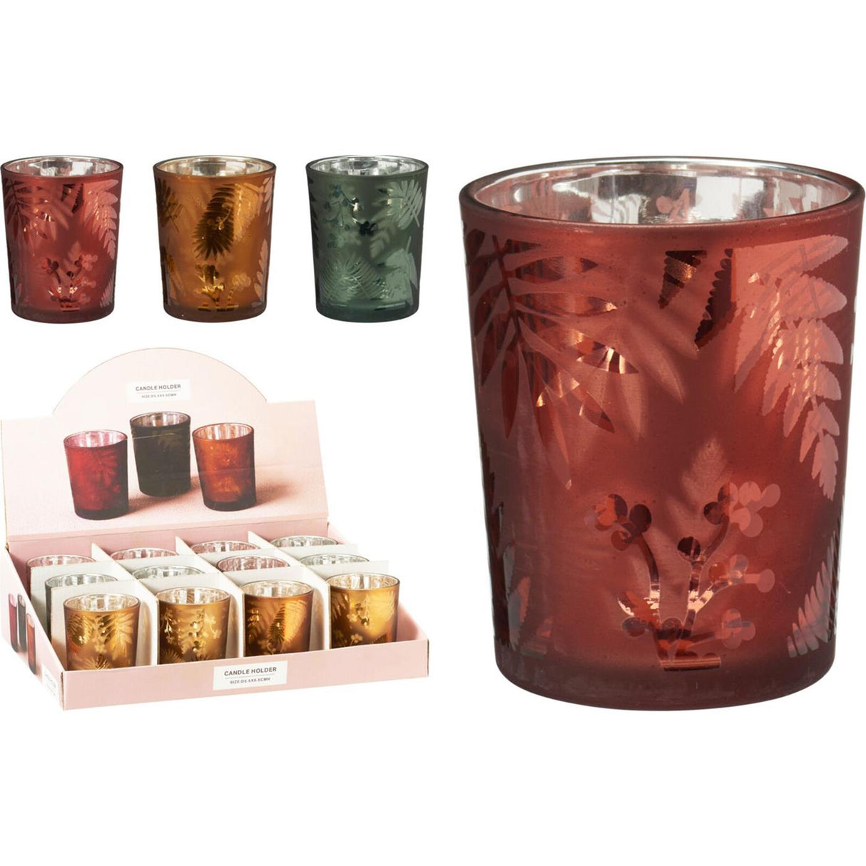 Home styling fyrfadsstage efterårsblad 6,5cm