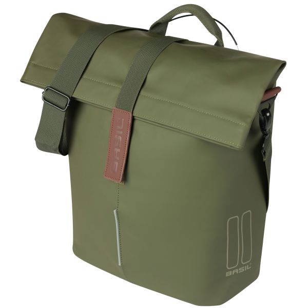 Basil cykel shopper city mik knopper 14-16 liter 11 x 29 x 36 cm - mosgrøn