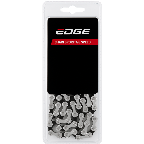 Edge cykelkæde 7 8 speed sporty - sølv