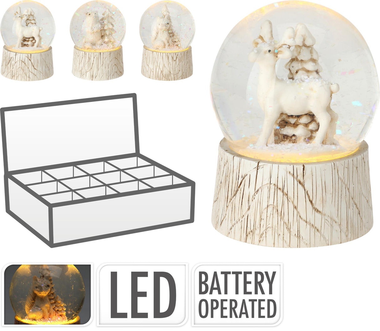 Hjemmestyling vandbold med animalsk 65mm LED