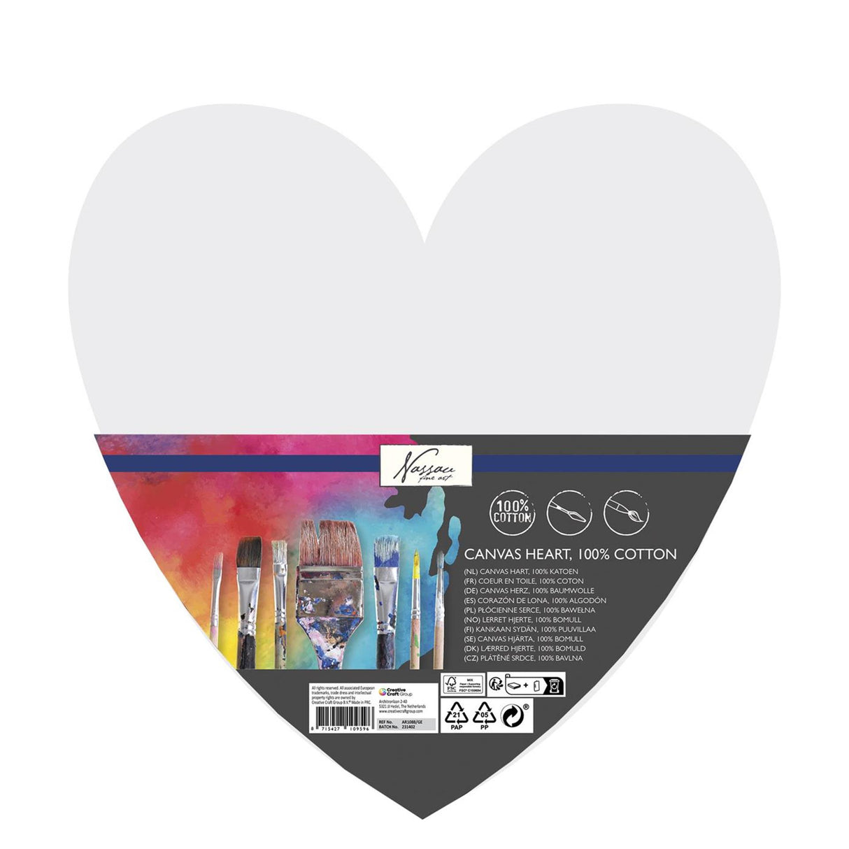 Grafix nassau canvas hjerte 100% bomuld 29cm