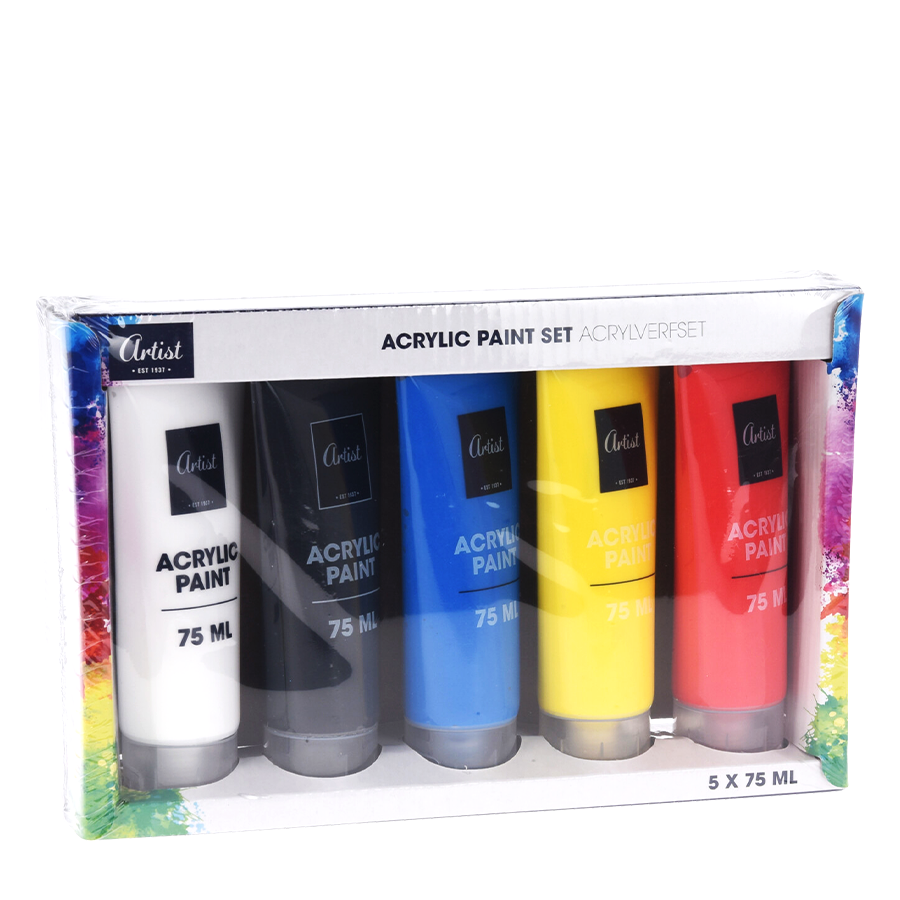 Artist acrylverfset 75ml 5 stuks