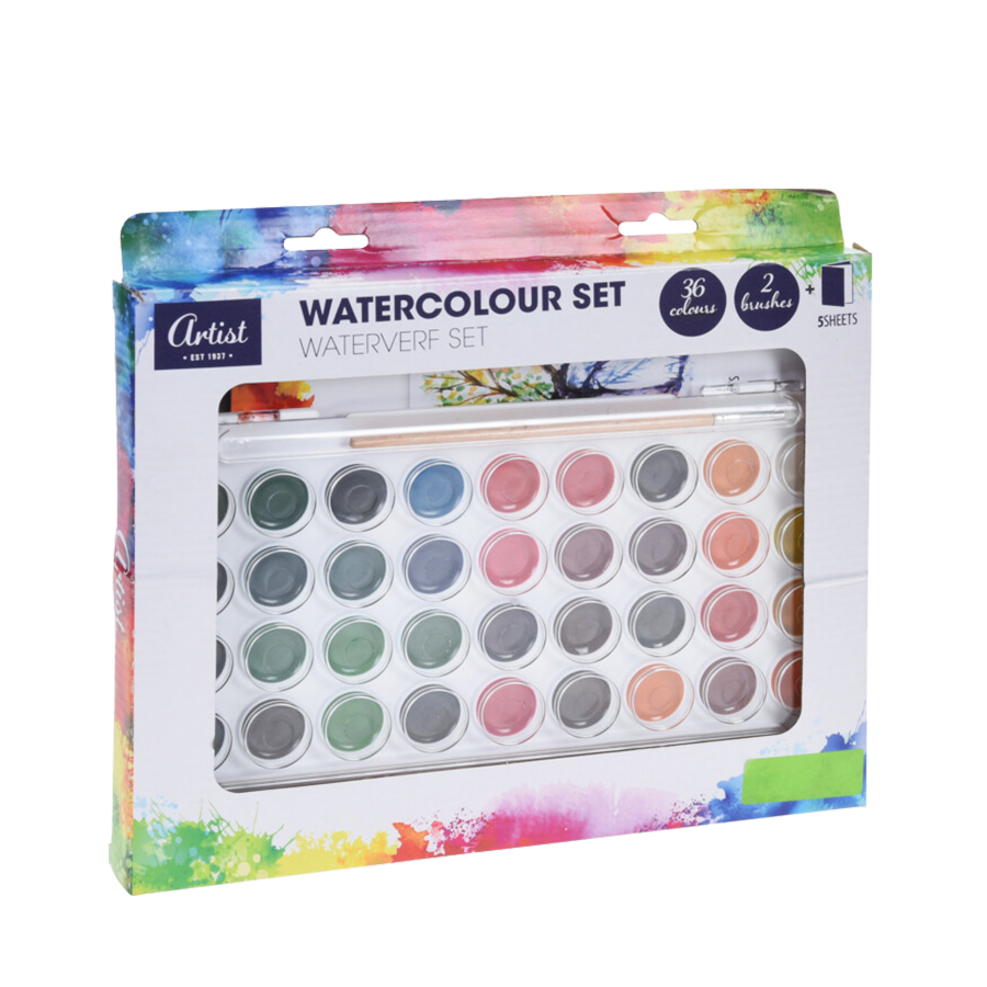 Artist waterverfset 36 kleuren