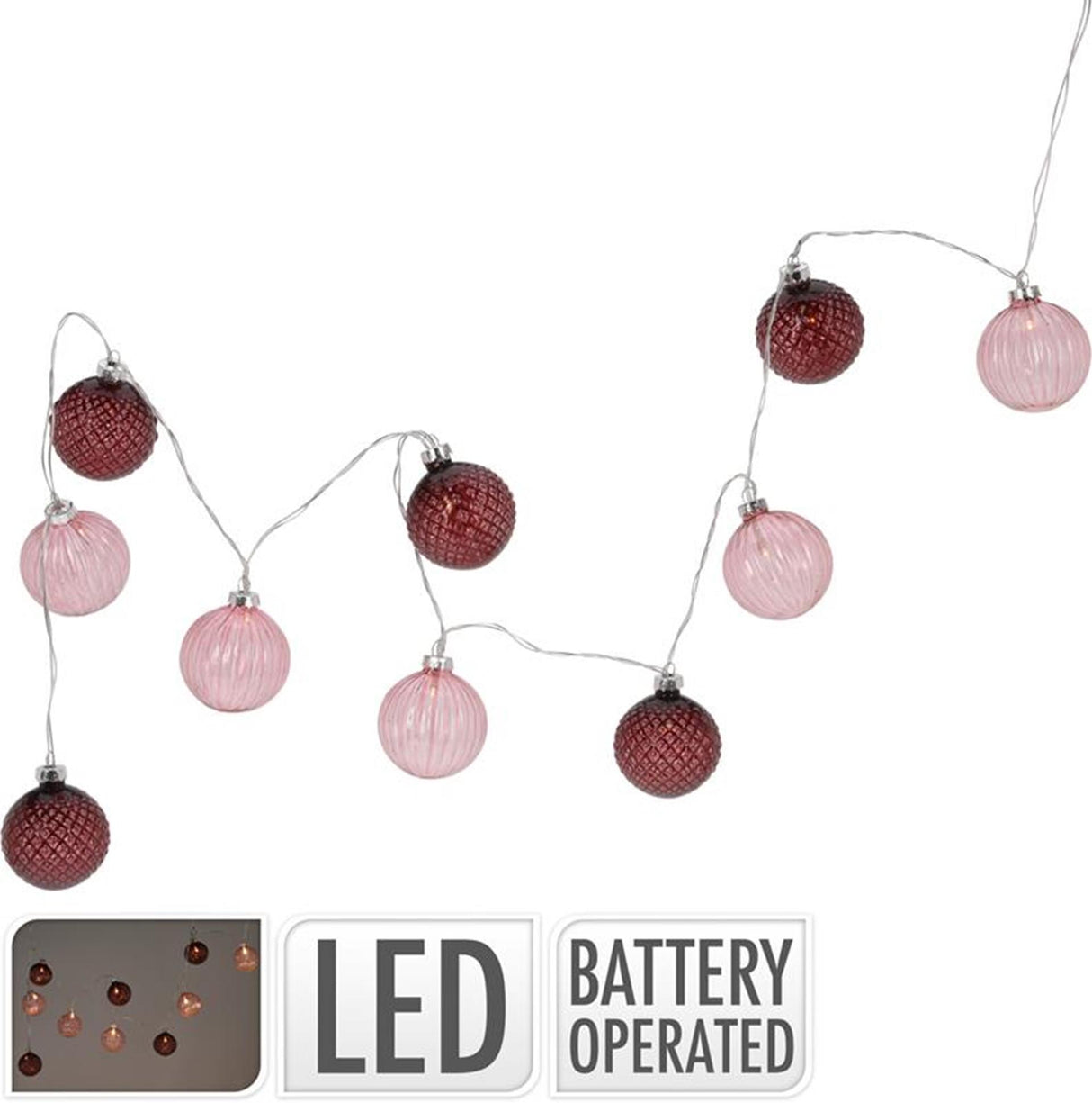 Home styling string belysning led med kugler glas 10