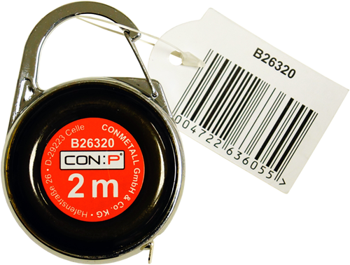 Con:p målebånd 2m med karabinhage euro - b26320