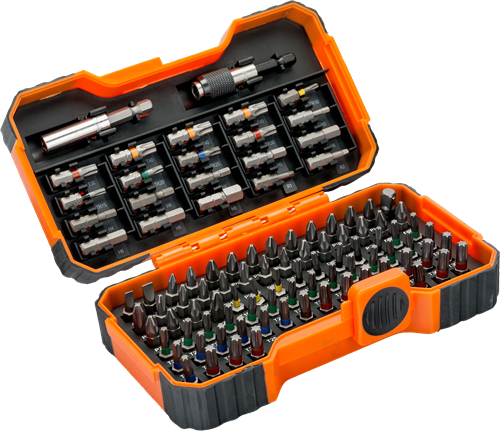 Bahco 59 s100bc-ip bitsæt | 100 dele | til slids, phillips®, pozidriv®, hexagon, robertson og torx | 59 s100bc-ip