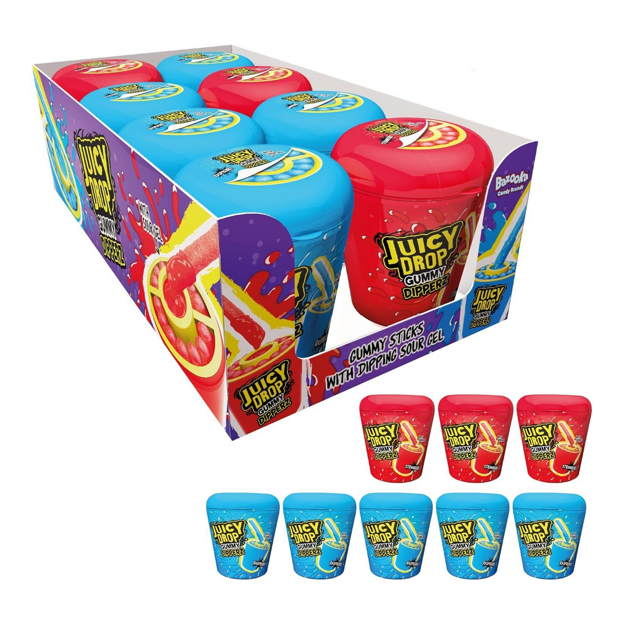 Bazooka saftig lakrids gummy dipperz (8x 96gr)
