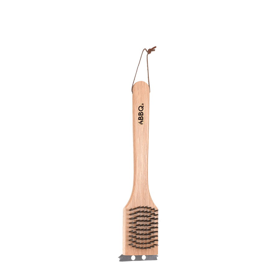 Bbq barbecue borstel hout 30cm