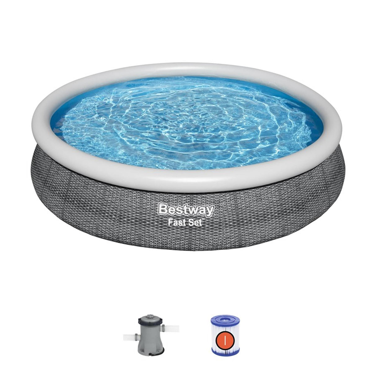 Bestway fastset swimmingpool 366x76cm med filterpumpe