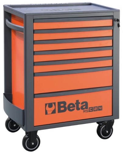 Beta rsc24 7-fo | værktøjsvogn | 7 skuffer | helt orange - 024004070