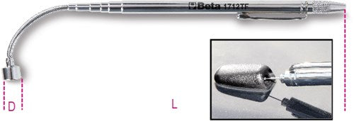 Beta teleskopmagnet med fleksibelt hoved 1712tf - 017120600