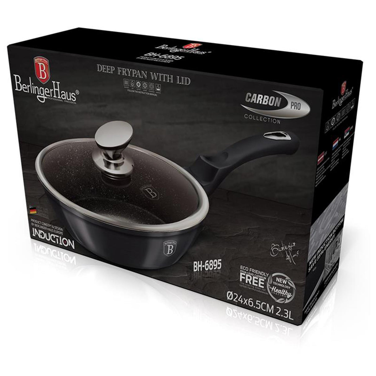 Berlingerhaus stegepande med låg 24cm metallic line carbon pro edition induktion