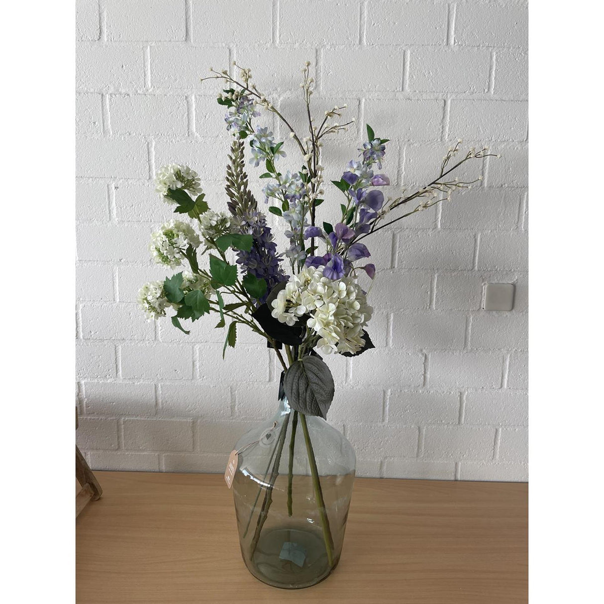 Roberts kollektion kunstig blomster snebold spray 83cm creme