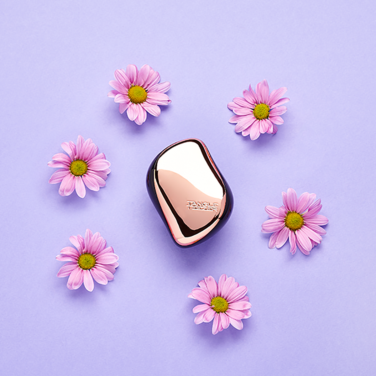 Tangle teezer kompakt hårbørste rosa guld sort