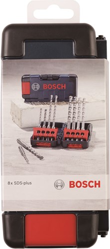 Bosch tilbehør 8-delt borehammer sæt sds plus-3 | hård boks - 2607019903