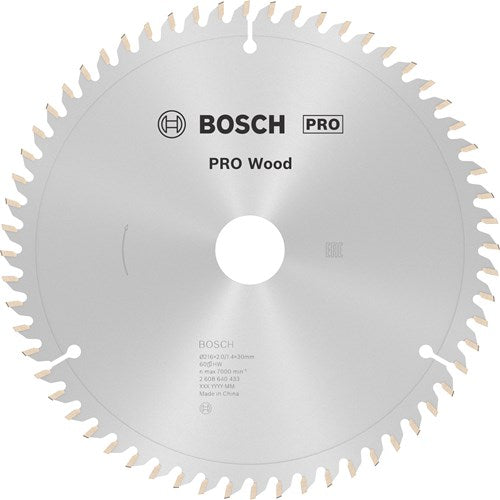 Bosch tilbehør bosch pro wood rundsavklinge, 216 x 2 x 30 mm