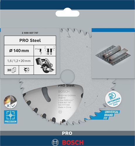 Bosch accessoires cirkelzaagblad | standard for steel | 140 mm | t30 2608837747