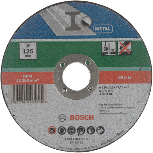 Bosch tilbehør skæreskive metal | 125 x2,5 | højre - 2609256317