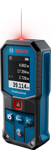 Bosch blå glm 40-31 laser afstandsmåler | 2 batterier 1,5v lr6 (aa) + opbevaringstaske - 0601075000