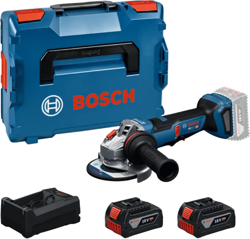 Bosch blå gws 18v-11 ps professionel akku vinkelsliber | 125 mm | 2x 5.0ah batterier i l-boxx - 06019n4302