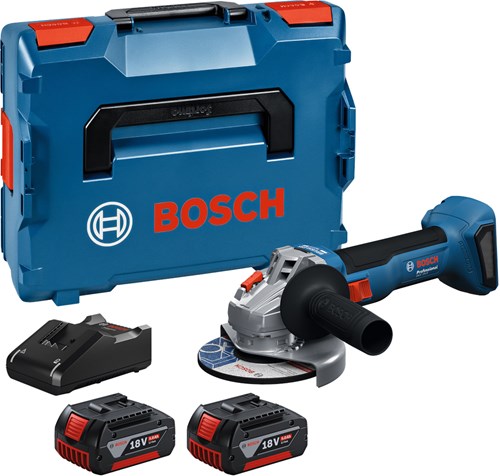 Bosch blå gws 18v-8 akku vinkelsliber | inklusive 2x GBA 18v 5.0 ah gal 18v-40 oplader - 06019n9003