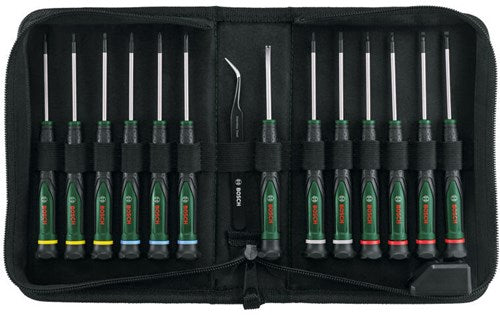 Bosch grønt præcisionsskruetrækkersæt | 15 stykker - 1600a039j4