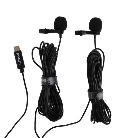 Boya Duo Clip-On Lavalier Microphone BY-M3D til USB-C