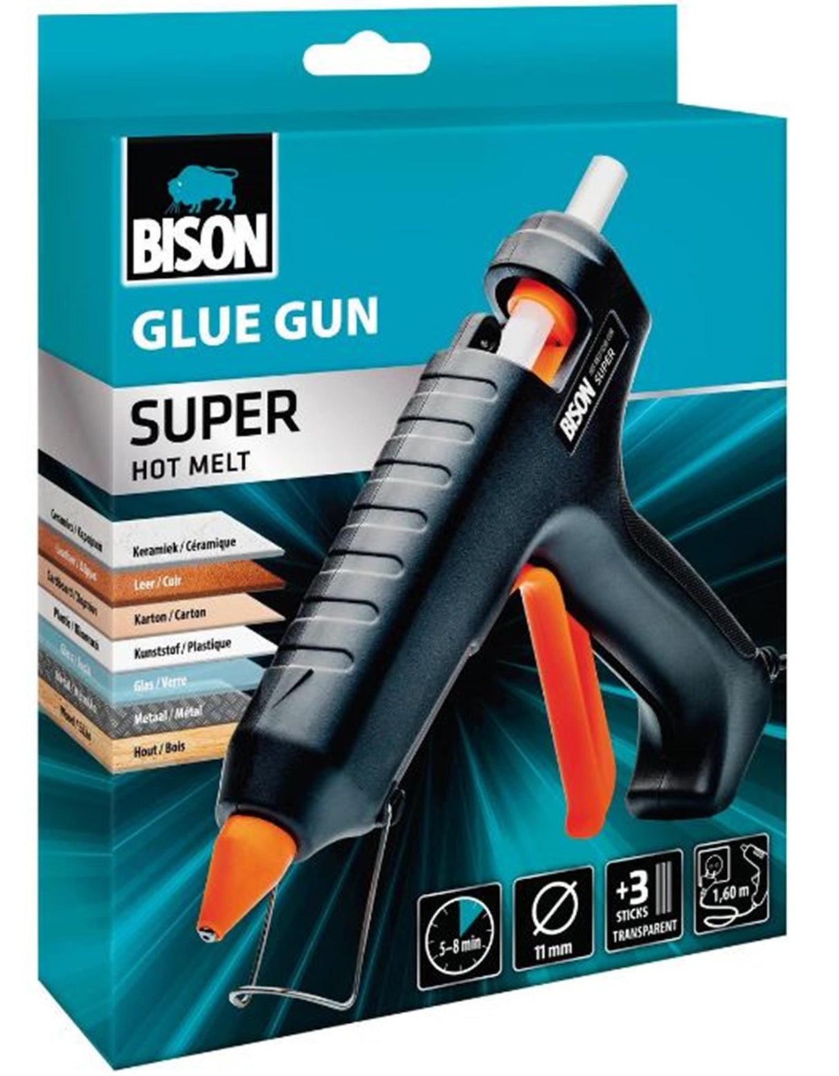 Bison limpistol super hot melt til 11 mm limmønster<br>