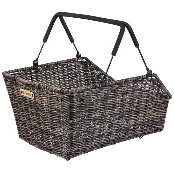 Basil Cento Rattan Look Multi System - Bicycle Basket - På bagsiden - Brun