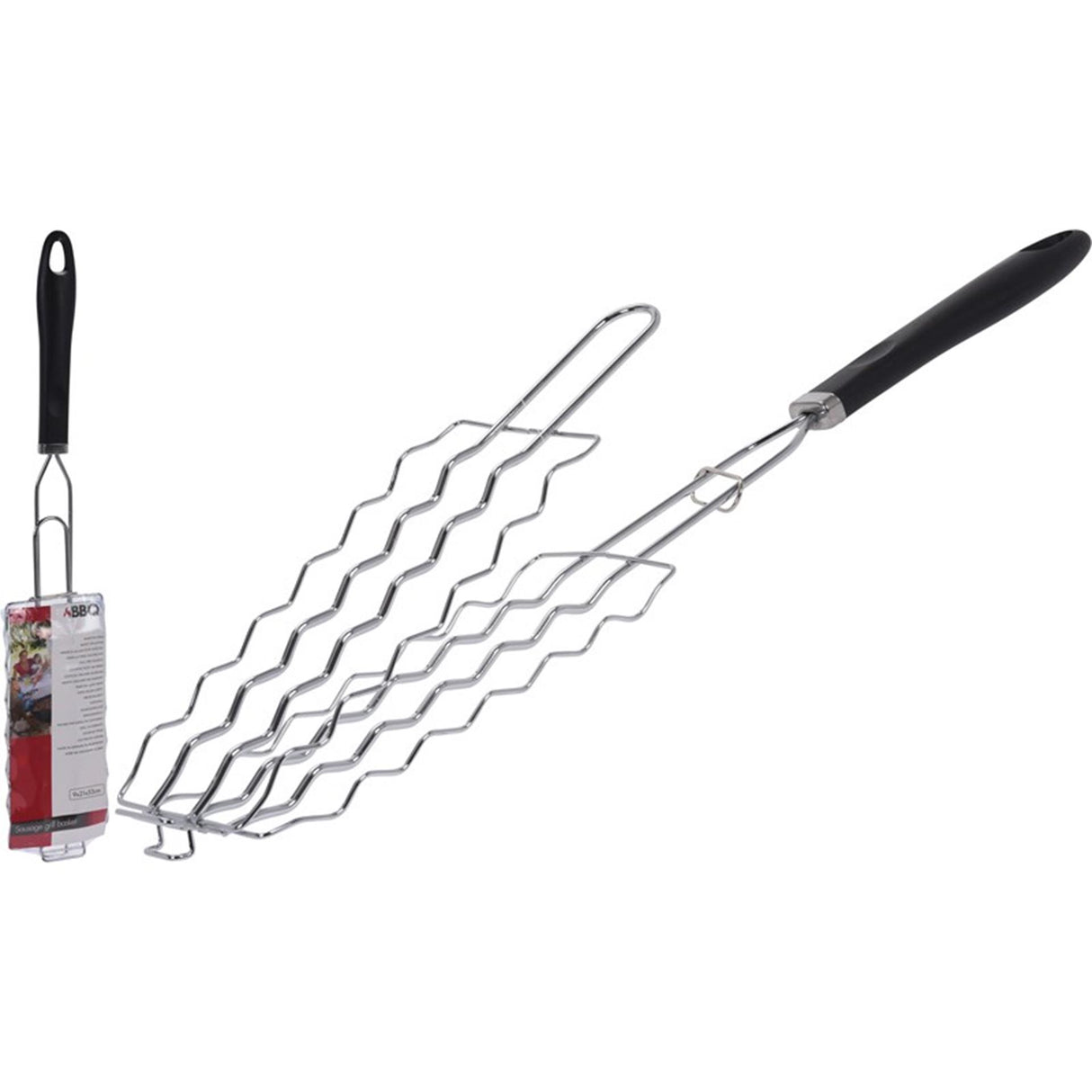 Bbq worsten grill chrome zwart voor