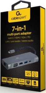 Enzo cablexpert usb-c 7-in-1 multi adapter usb-c dock 7-voudig - 9530507