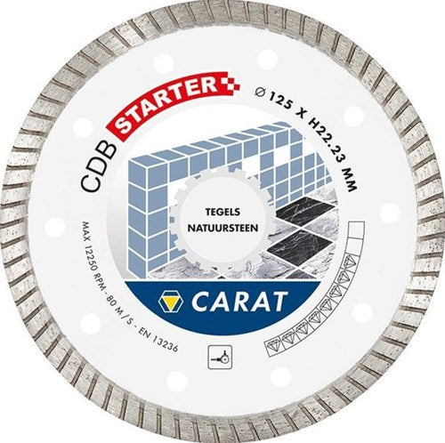 Carat csmm115300 diamantsavklinge til tørskæring - 125x22,23x10mm - naturstensfliser - csmm125300