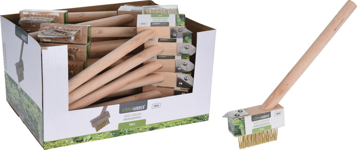 Pro garden onkruidborstel met steel 36cm