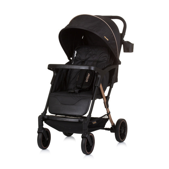 Chipolino Amber Foldbar buggy med foddæksel Obsidian sort