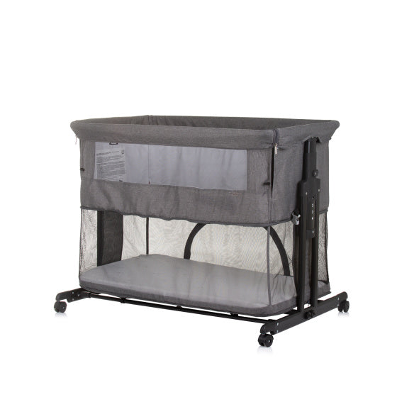 Chipolino zen co-sleeper box med myggenet granit grå