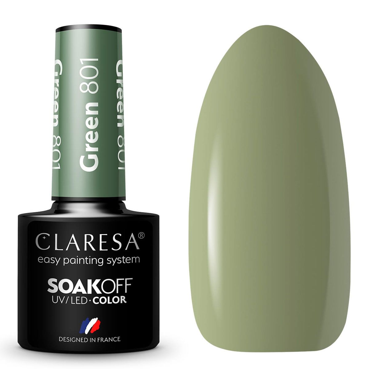 Claresa UV LED Gel Polish 5ml Grøn 801 Quiet Forest
