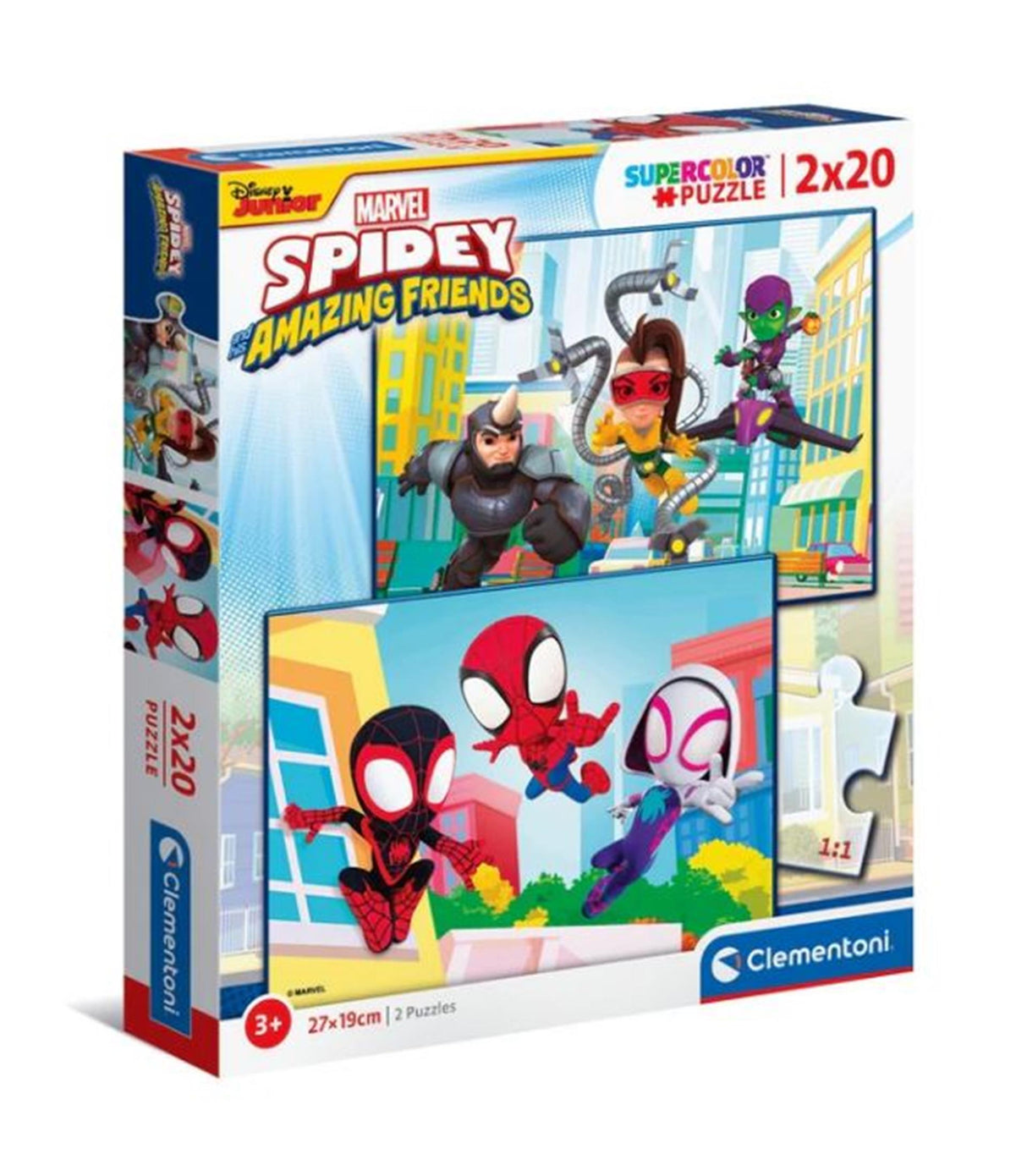 Clementoni puslespil 2x20pcs spidey og hans fantastiske venner